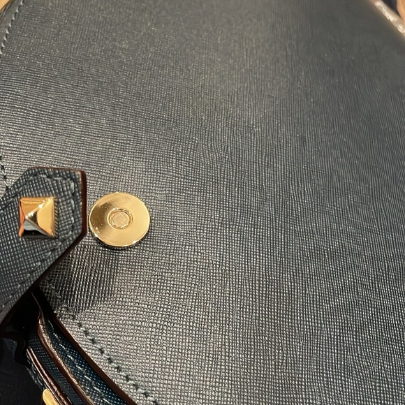 Rebecca Minkoff Midnight Blue Studded Saddle Bag - Picture 13 of 14